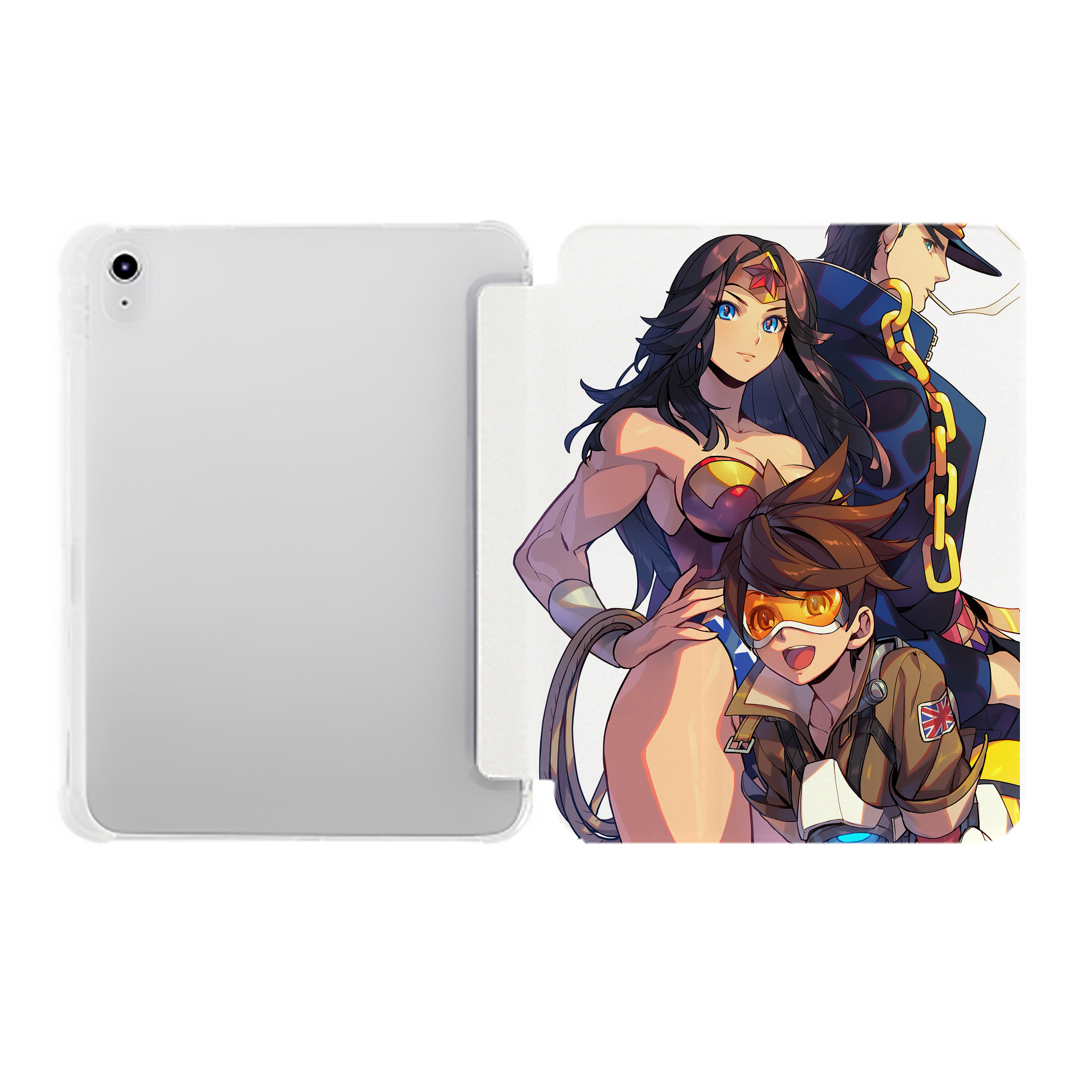（画像用） ジョジョの奇妙な冒険 JoJo's Bizarre Adventure IPad ケース ペン収納付き 三つ折りスタンド PUレザー×シリコン 対応機種9.5/10.5/10.9インチ